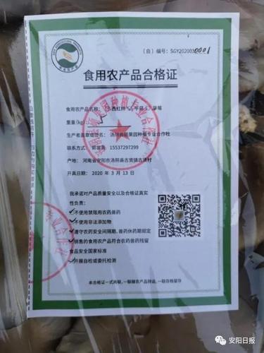 汤阴县先行先试 启用全市首张食用农产品合格证，守护“舌尖上的安全”